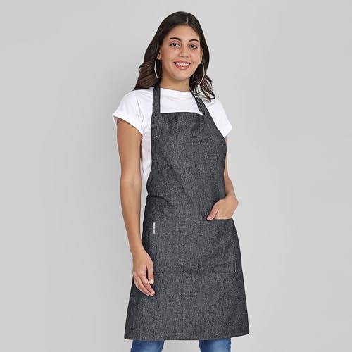 Chef Apron Recycled Cotton Kitchen Apron with an Adjustable Neck with Long Ties