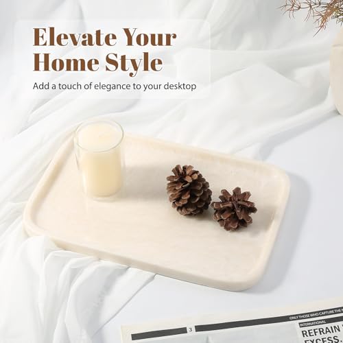 Marble Tray 12"x8" Marble Vanity Tray for Countertop Bathroom Kitchen Dresser