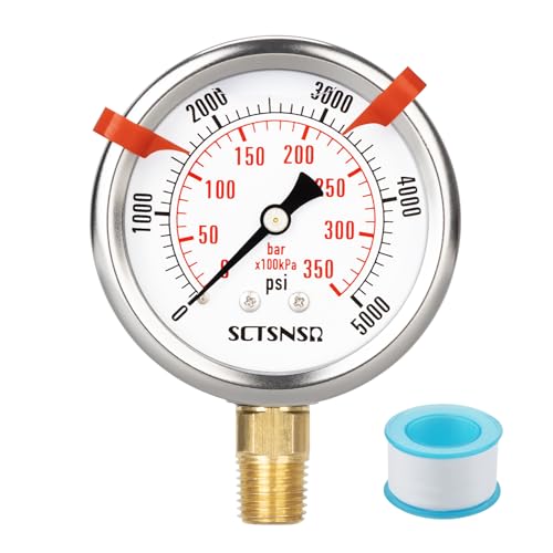 0 to 5000 Psi Hydraulic Pressure Gauge