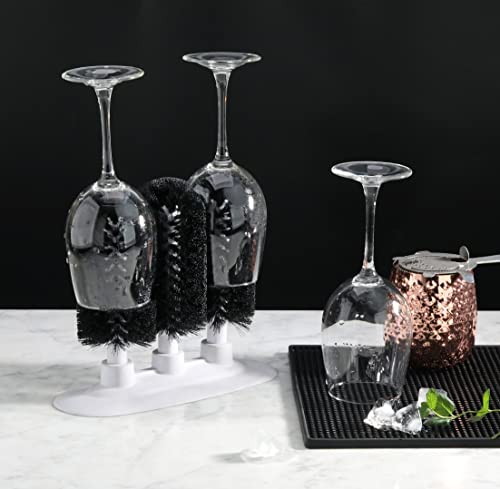 Triple Brush Bar Glass Washer with 3 Brushes and Suction Base