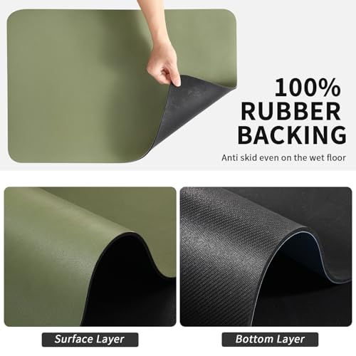 Coffee Mat Absorbent Hide Stain Rubber Backed Dish Drying Mat for Kitchen Counter