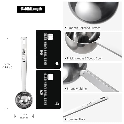 Metal 4.3in Long Handle Coffee Scoop for Ground Coffee
