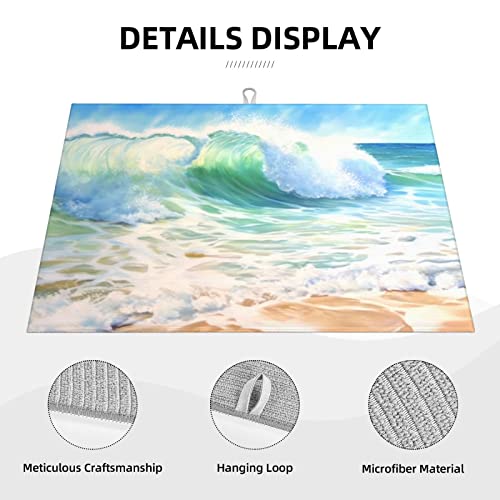 Large Dish Drying Mats For Kitchen Counter Microfiber Kitchen Drying Mat XL Draining Pad Absorbent Quick Drying Dish Mat 18x24 Inch