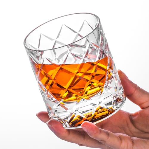 Crystal Whiskey Glasses Set of 2 Hand Blown Old Fashioned Glasses (2 Count)