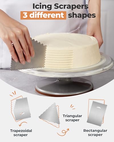 Aluminum Cake Stand Turntable Set for Decorating Baking Kit