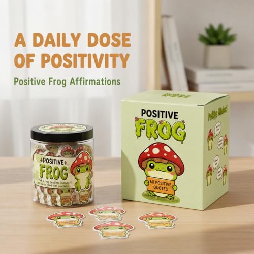 Positive Frog Jar with 60 Affirmation Cards