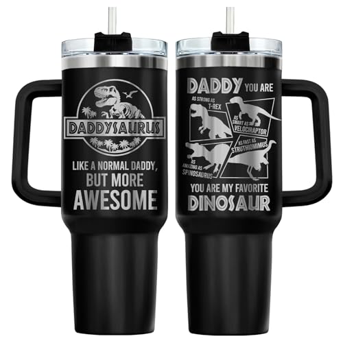 Father You're My Favorite Dinosaur 40 oz Tumbler with Handle