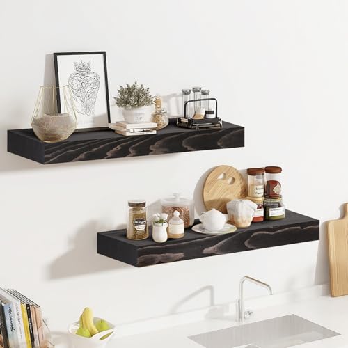 Solid Wood Floating Shelves (2 Count)