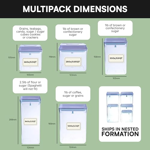 Bop Top Airtight Food Storage Containers with Lid Multi Pack