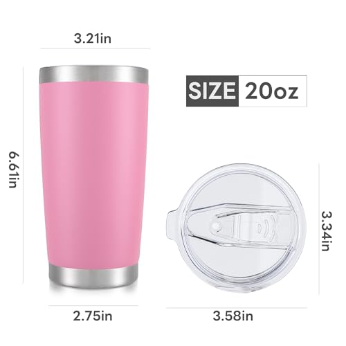 20 oz Tumbler with Lid Stainless Steel Insulated Tumblers Bulk Cups Mug (4 Count)