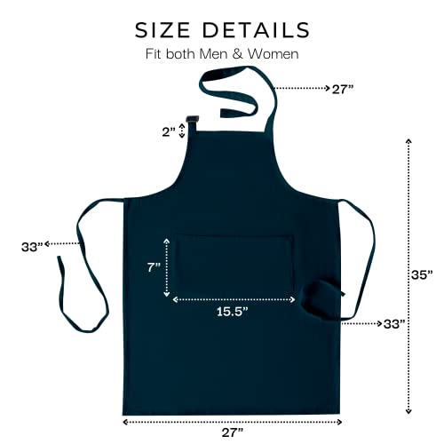 Chef Apron for Women Men with Pockets Cotton Kitchen Cooking Long Aprons Reflecting Pond