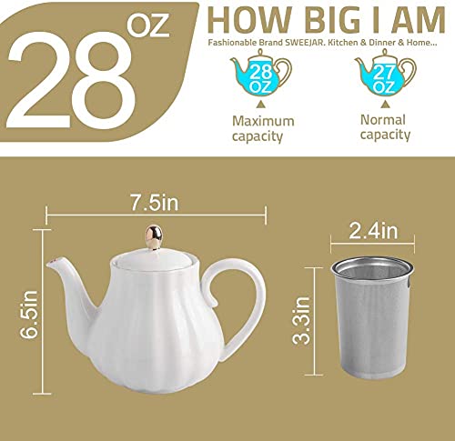 Sweejar 28FLOZ Royal Teapot with Infuser
