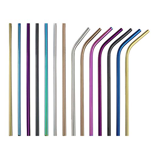 Metal Straws Stainless Steel Straws 8.5" Drinking Straws Reusable 4 Set