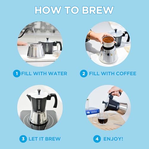 Milano Induction Stovetop Espresso Maker Moka Pot 6 Cup