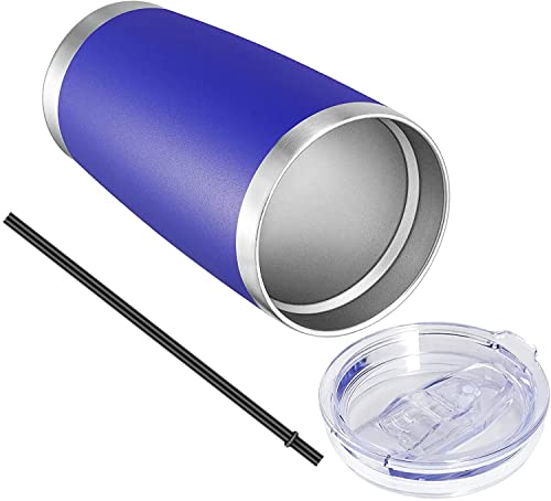 20oz Tumbler with Lid and Straw Stainless Steel Tumbler Cup Bulk Vacuum Insulated Double Wall Travel Coffee Mug Powder Coated Coffee Cup (12 Count)