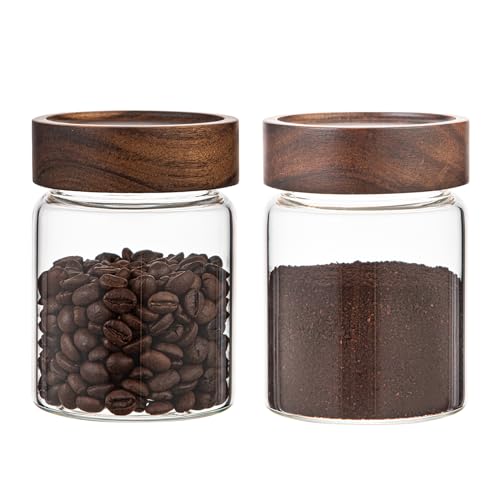 10 oz Small Glass Jars with Top Screw Lid Round Herb Coffee Bean Ground Storage Canister Clear Glass Food Container for Pantry Sugar Tea Coffee Bean Spice Nuts Cookies Bath Salts