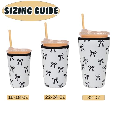 Reusable Insulated Neoprene Iced Coffee Cup Sleeve (3 Count)
