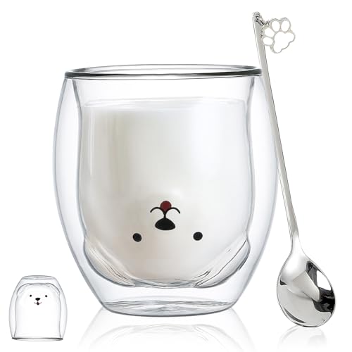 Dog Mug Cute Mugs Glass Double Wall Insulated Glass Espresso Cup