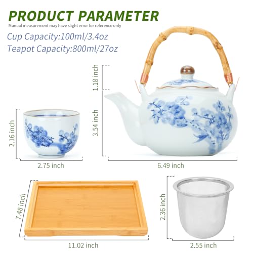 Japanese Tea Set Porcelain Tea Set with Teapot and Tea Cup Set for 4