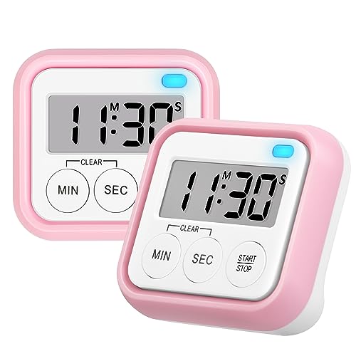 Timer Kitchen Timers for Cooking Classroom Timer for Kids Teachers Magnetic Digital Timers 2 Pack (2 Count)
