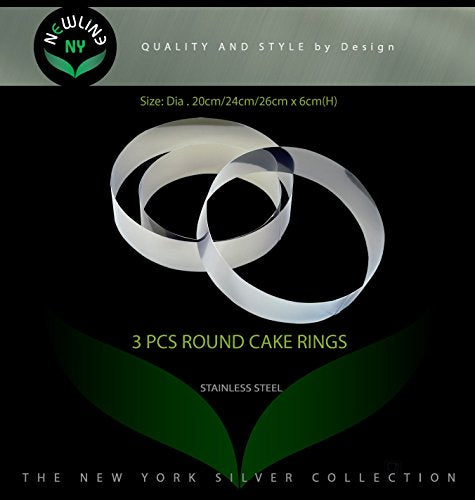 NewlineNY Stainless Steel Cake Mousse Rings for creating Round Appetizers