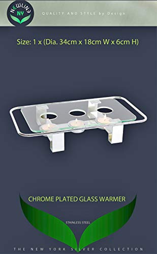 NewlineNY Chrome Plated Glass Dish Warmer