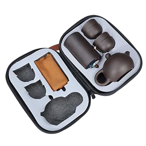 Teaware Sets Portable Teapot Tea Set Gift Purple Sand Tea Pot + 4 Cups + 1 Storage Bag Travel Drinkware Kitchen Tools