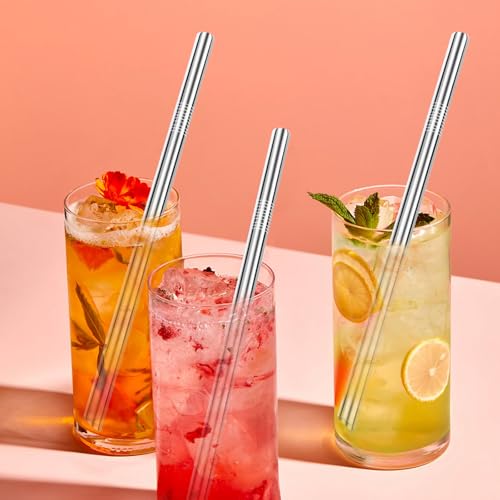 5 Pcs Stainless Steel Smoothie Straws (5 Count)