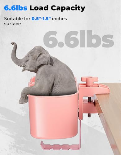 3-in-1 Desk Cup Holder and Headphone Hanger, Fits 18-32 oz Cups