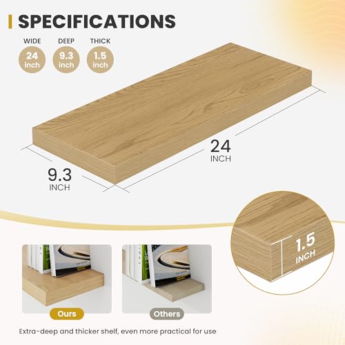24 Inch Floating Shelves (2 Count)