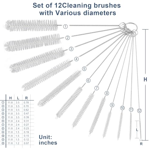 12 Pcs Bottle Cleaner Brushes Set (12 Count)