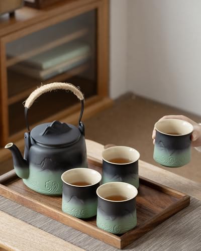 Japanese Teapot Set with 4 Cups