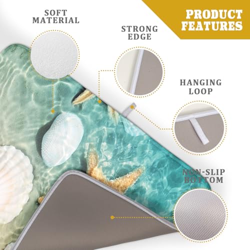 Summer Beach Style Dish Drying Mat for Kitchen Counter