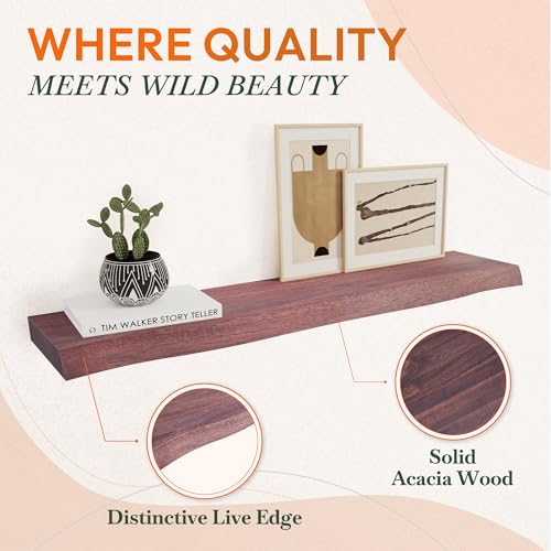 36'' Live Edge Floating Shelves for Wall (2 Count)