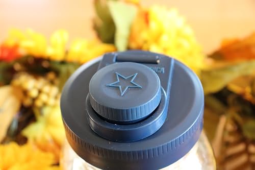 Mason Jar Drinking Cup Pint and Half Drinking Lid and Azure 24oz Jar