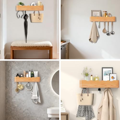 Wall Mounted Coat Rack with Shelf
