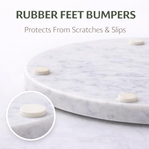 8 Inch Round Marble Cheese Board with Non