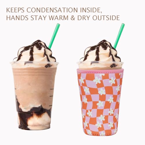 Reusable Insulated Neoprene Iced Coffee Cup Sleeve (3 Count)