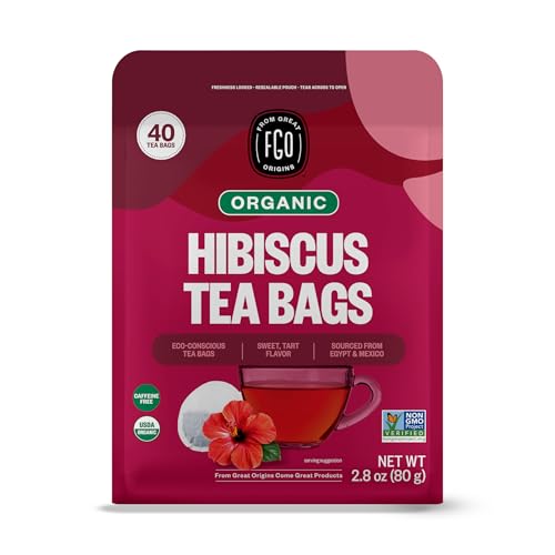 Organic Hibiscus Herbal Tea (40 Count)
