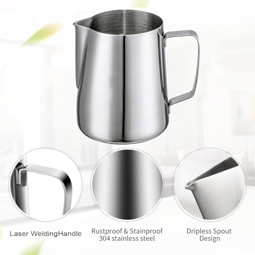 4Pieces Stainless Steel Milk Frothing Pitcher Set