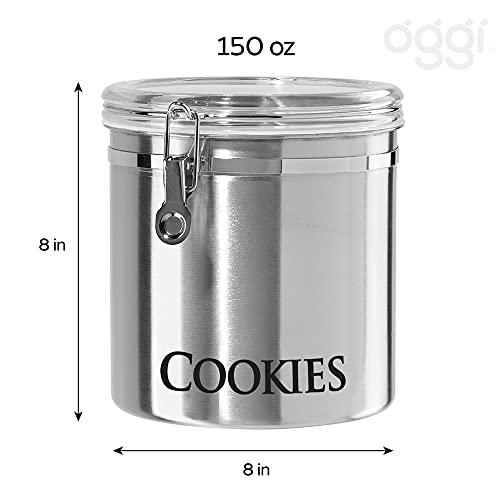 Jumbo 8" Stainless Steel Cookies Clamp Canister