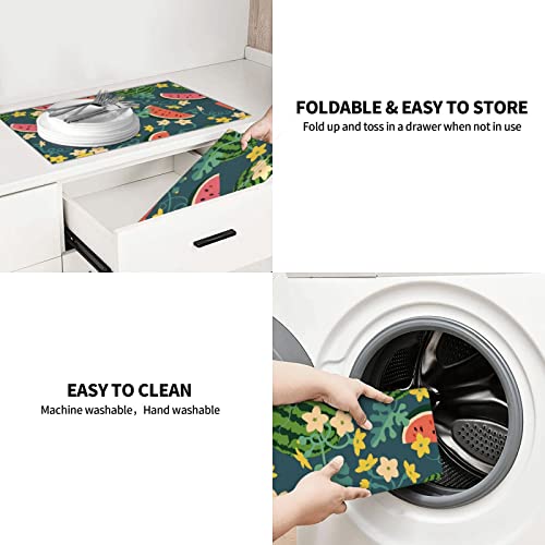 Large Dish Drying Mats For Kitchen Counter Microfiber Kitchen Drying Mat XL Draining Pad Absorbent Quick Drying Dish Mat 18x24 Inch