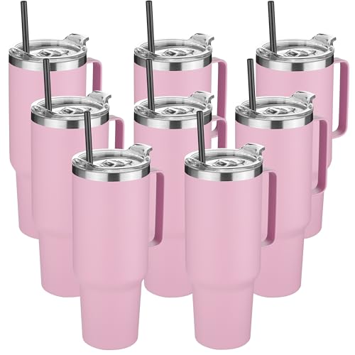 40 oz Stainless Steel Tumbler with Handle (8 Count)