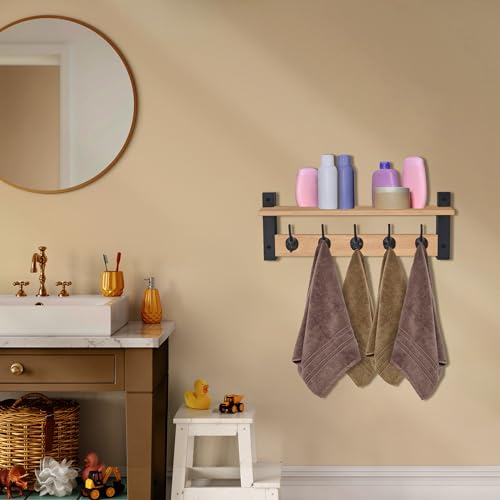 Coat Rack Wall Mount with Shelf