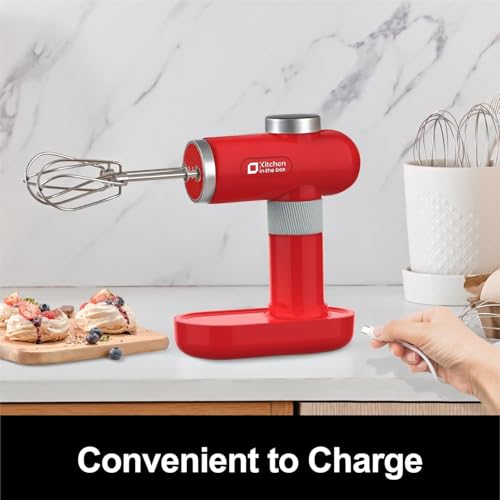 Cordless Rechargeable Hand Mixer for Kitchen