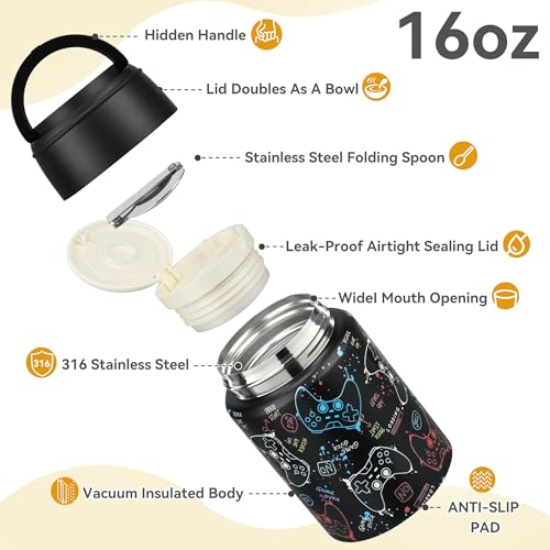 16oz Insulated Food Jar with Spoon