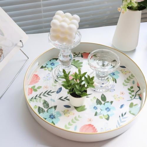 Round Serving Tray with Handles