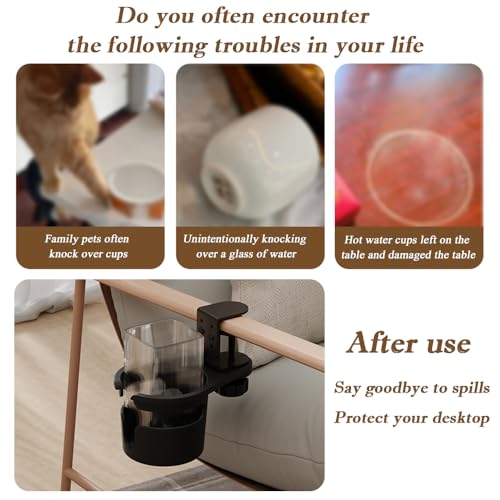 Desk Cup Holder 360° Rotating Under Table