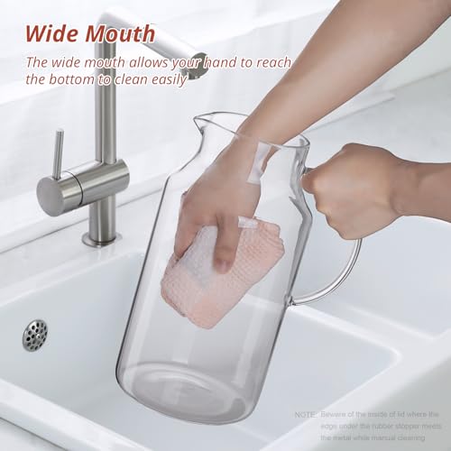 1 Gallon Glass Pitcher with Lid and Handle