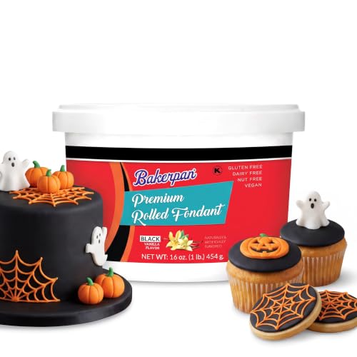 Premium Rolled Black Fondant for Cake Decorating (16 Ounce)